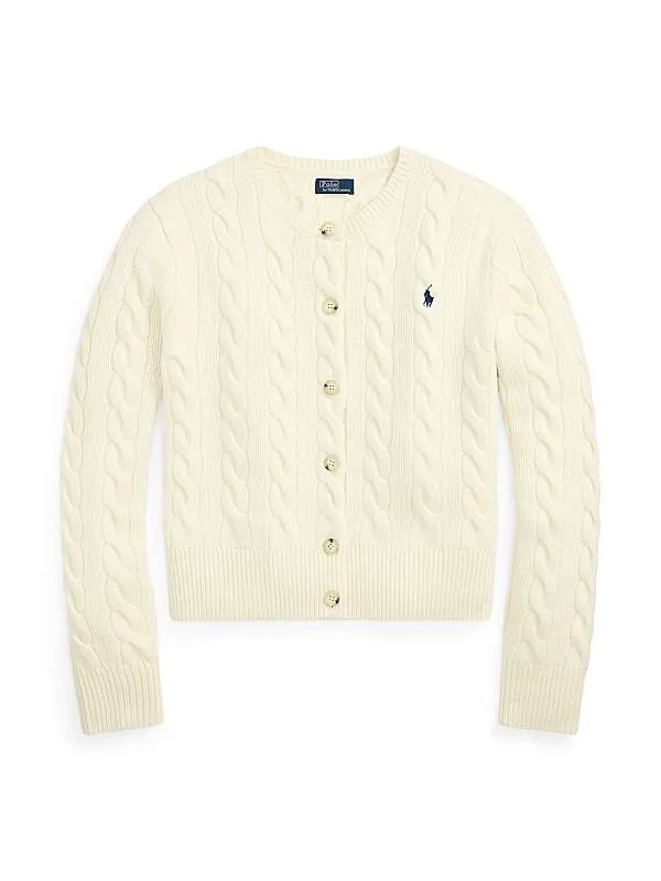 Cable-Knit Wool-Cashmere Cardigan