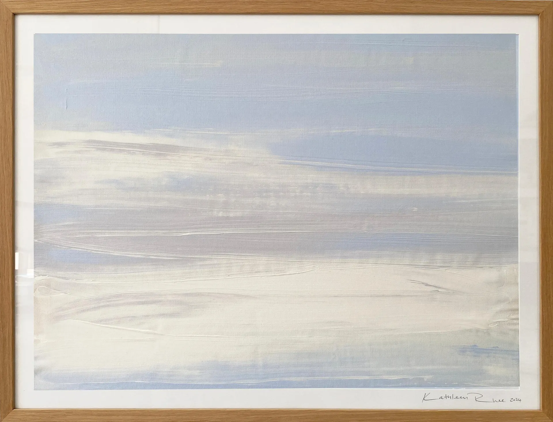Kathleen Rhee Minimalist painting Nordic Scandi framed ready to hang lavender blue white no1 2024