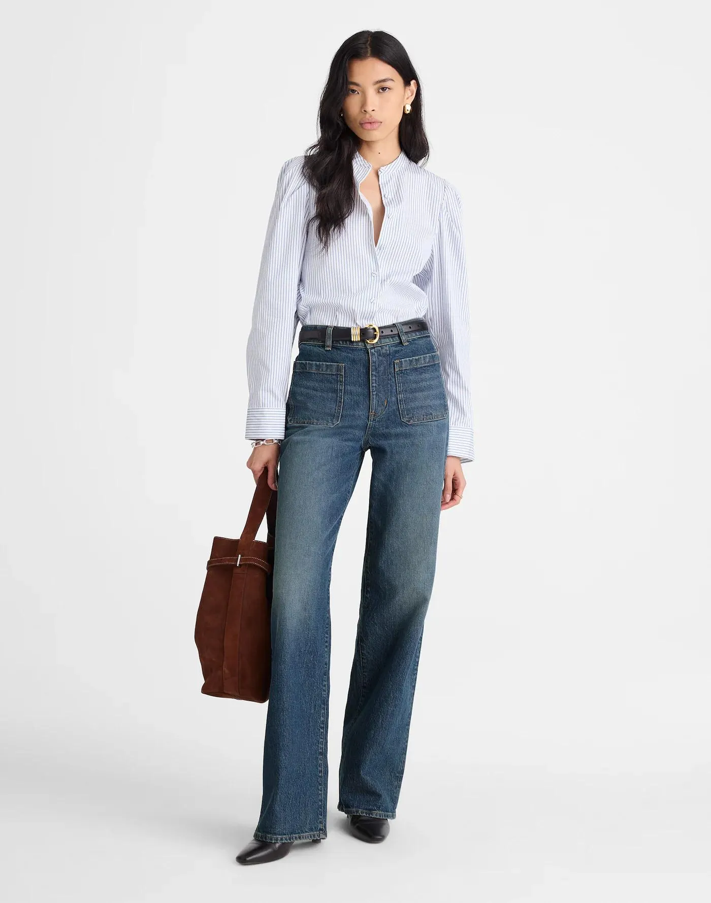 The Emmett Wide-Leg Full Length Jean: Patch Pocket Edition