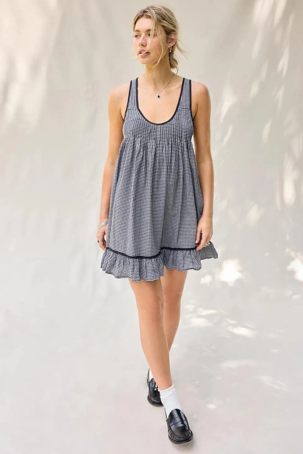 Kimchi Blue Gracie Gingham Cotton Sleeveless Frock Mini Dress