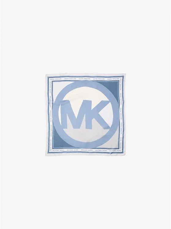 Color-Block Logo Charm Silk Bandana