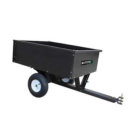 Yard Commander 10 Cu. Ft. Steel Tow Behind Dump Cart, 400 lb. Capacity, 13 in. Pneumatic Tires, Removable Tailgate