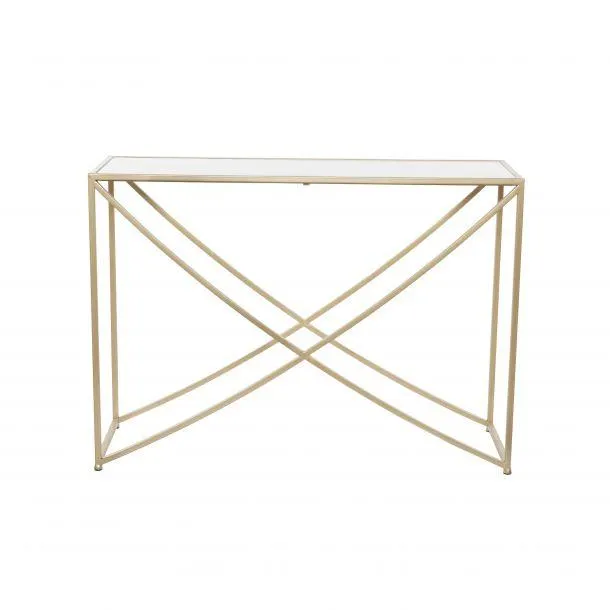 Contemporary 42" Iron Console Table by Marisol + Daisy - Gold