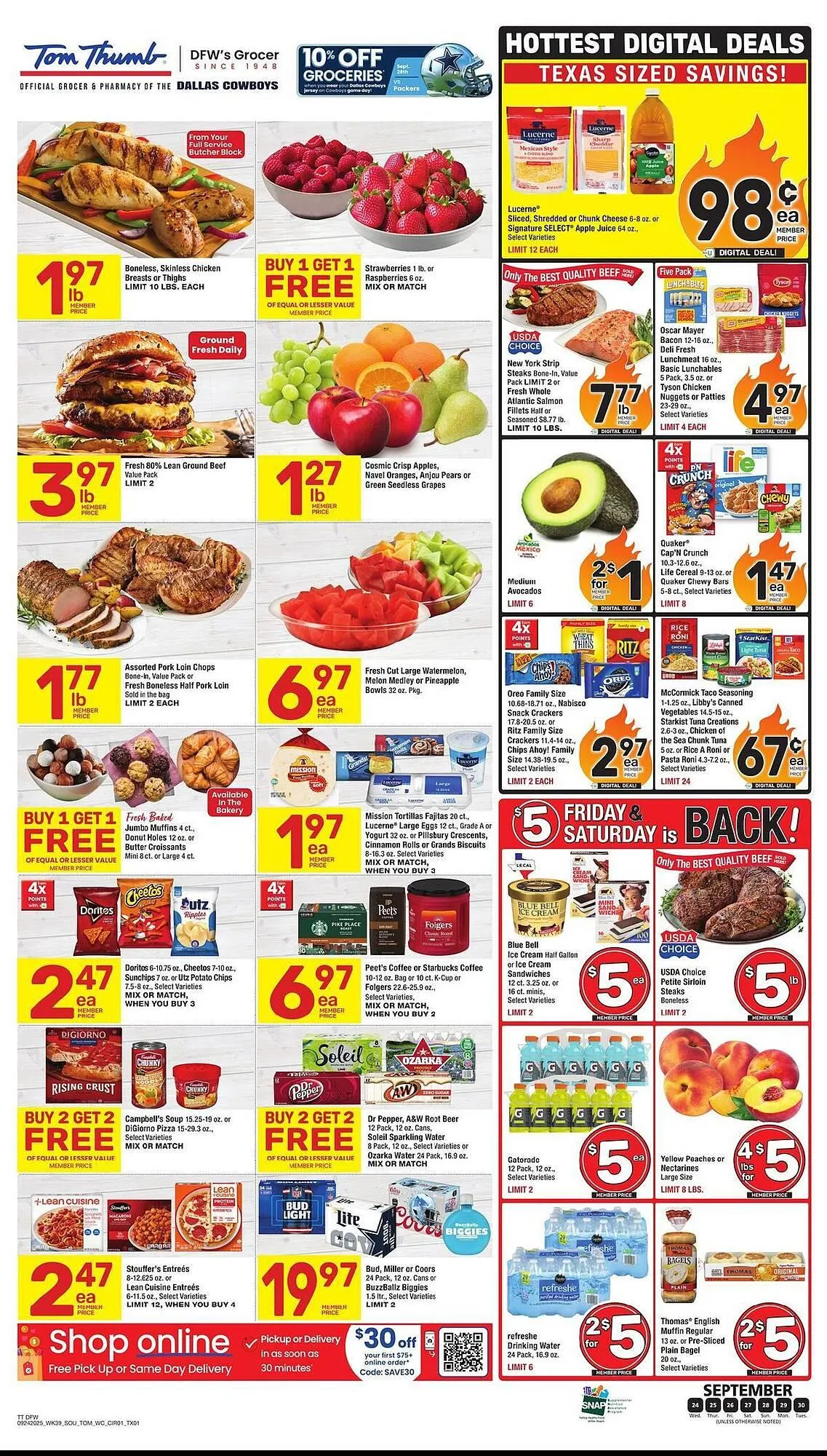 Weekly ad Tom Thumb weekly ad from September 24 to September 30 2025 - Page 1
