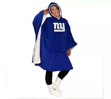 NFL Licensed 60" x 80" Wearable Hooded Blanket with Logo Patch