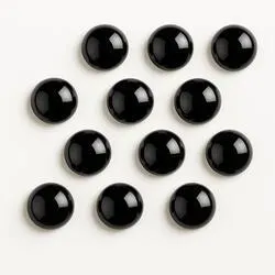Mini Black Enamel Button Magnets (Pack of 12 pieces)