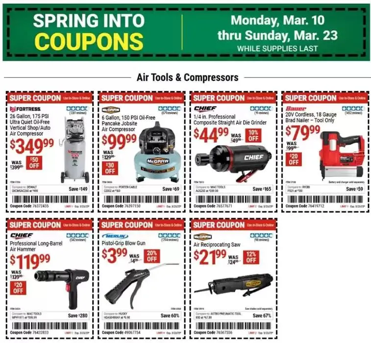 Weekly ad Harbor Freight Tools weekly ad from March 10 to March 23 2025 - Page 1