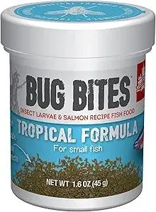 Fluval Bug Bites Tropical Fish Food, Small Granules for Small to Medium Sized Fish, 1.6 oz., A6577