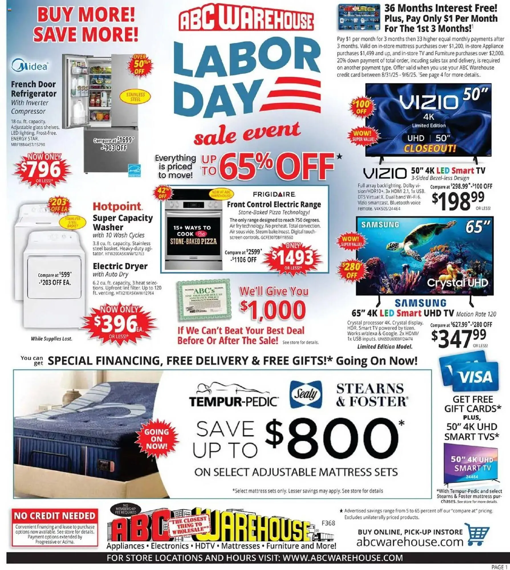 Weekly ad ABC Warehouse Weekly Ad from August 31 to September 6 2025 - Page 1