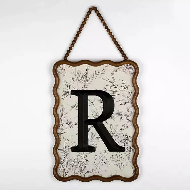 Toile Monogram R Wavy Wall Plaque