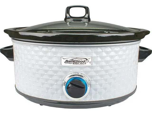Brentwood SC-157W Diamond Pattern Slow Cooker, 7 Quart - White
