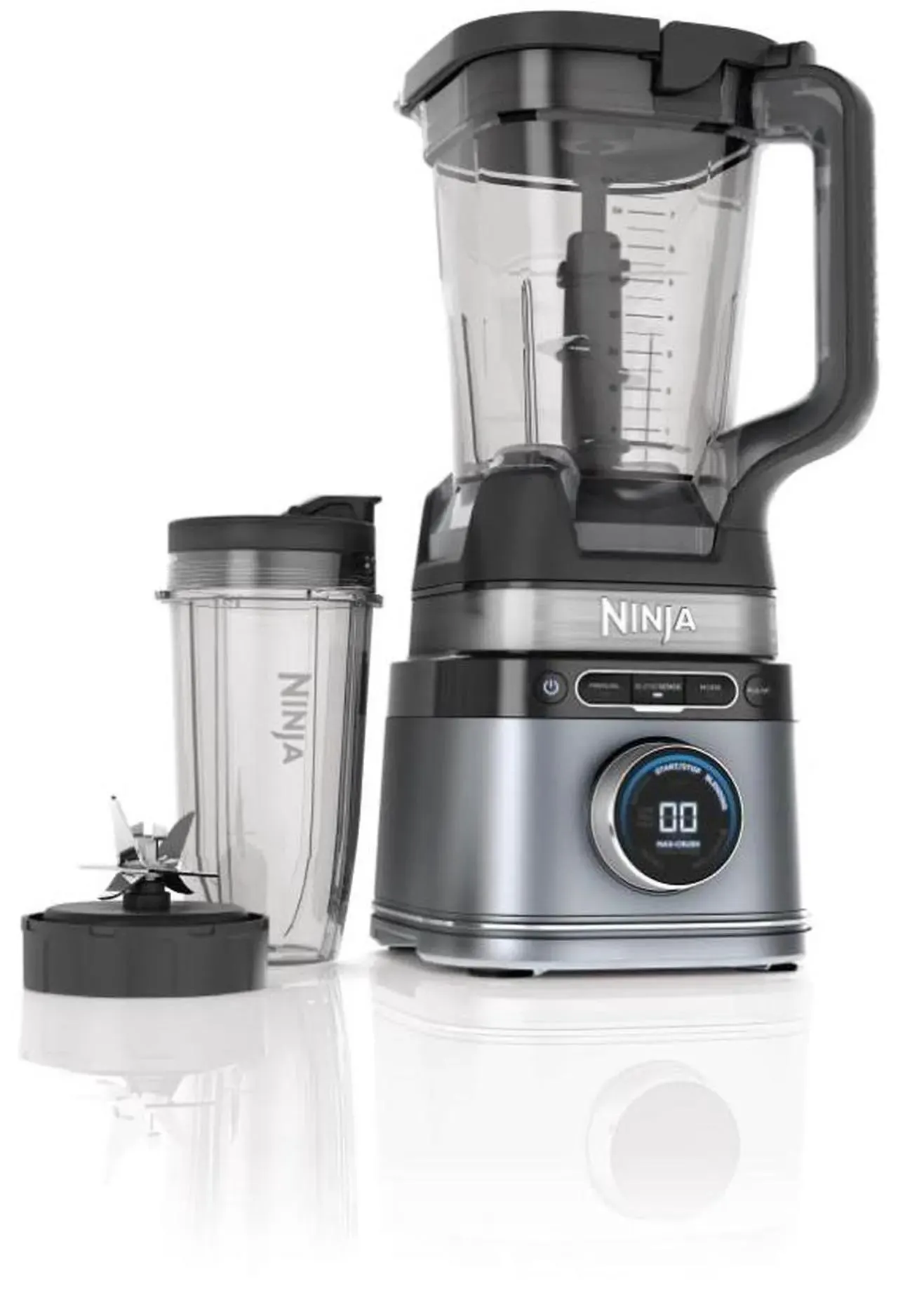 Ninja TB300C Black 72 oz. Jar Size Detect Duo Power Blender + Single Serve with Blend Sense Technology