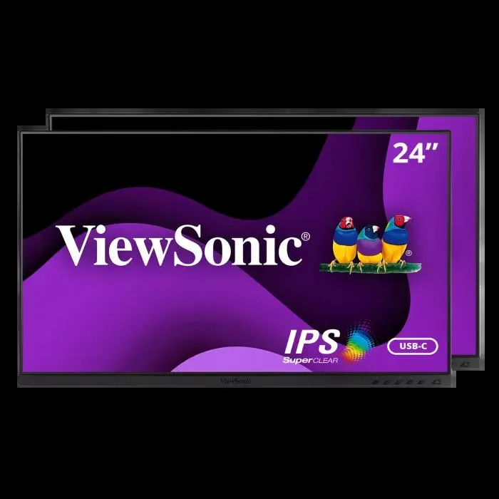 ViewSonic 24" Dual Pack Head-Only 1080p IPS Docking Monitors with USB-C | VG2455_56A_H2