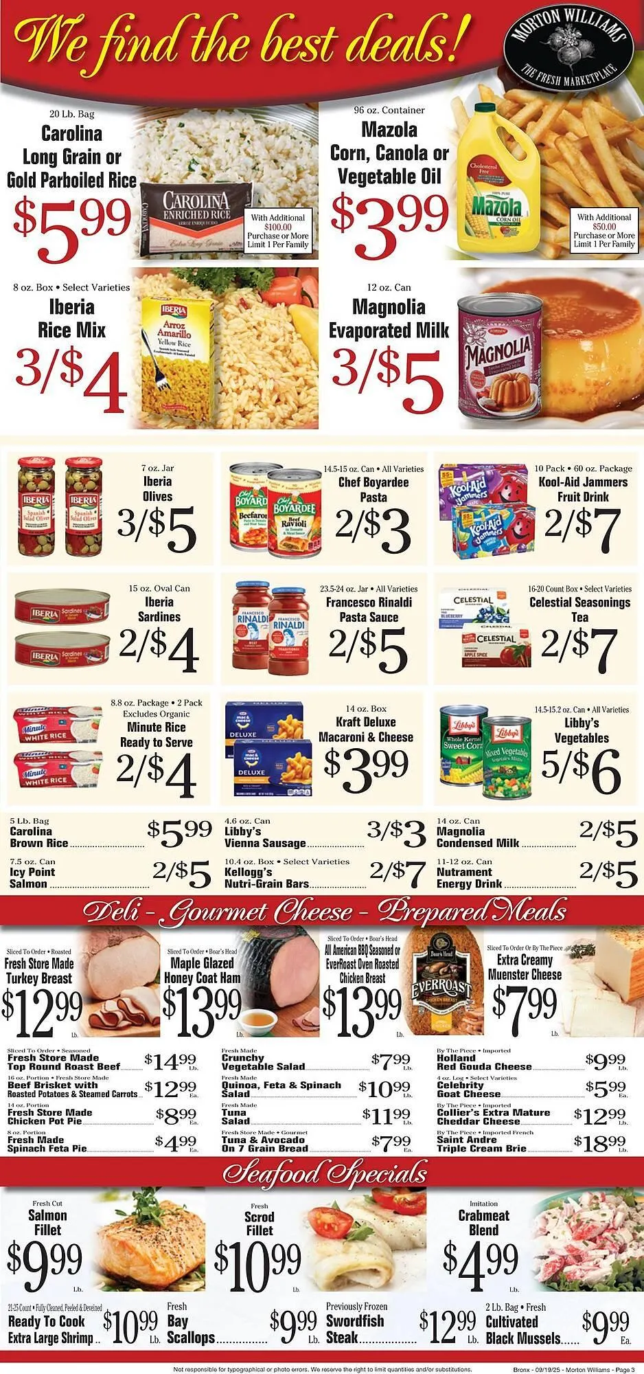 Weekly promotion Morton Williams weekly ad spanning from September 19 to September 25 2025 - Page 3 for Catalogue 365