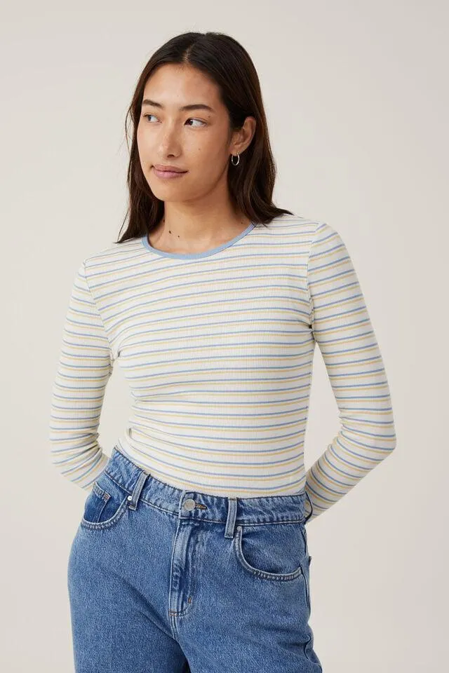 The One Organic Rib Crew Long Sleeve Top