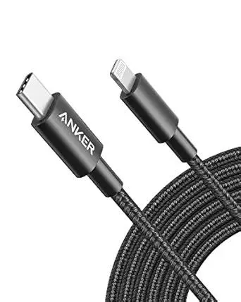 Anker New Nylon USB C to Lightning Cable, Apple MFi Certified for iPhone 14 Series, and More (10FT, Black)