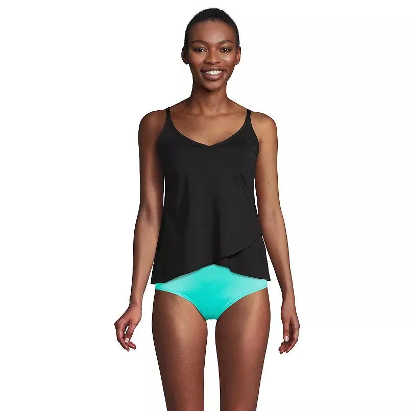 Women's Lands' End Chlorine Resistant Tulip Hem Tankini Swimsuit Top