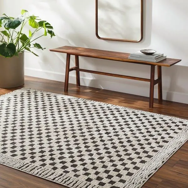 Livabliss Freud Mod Checkered & Striped Area Rug