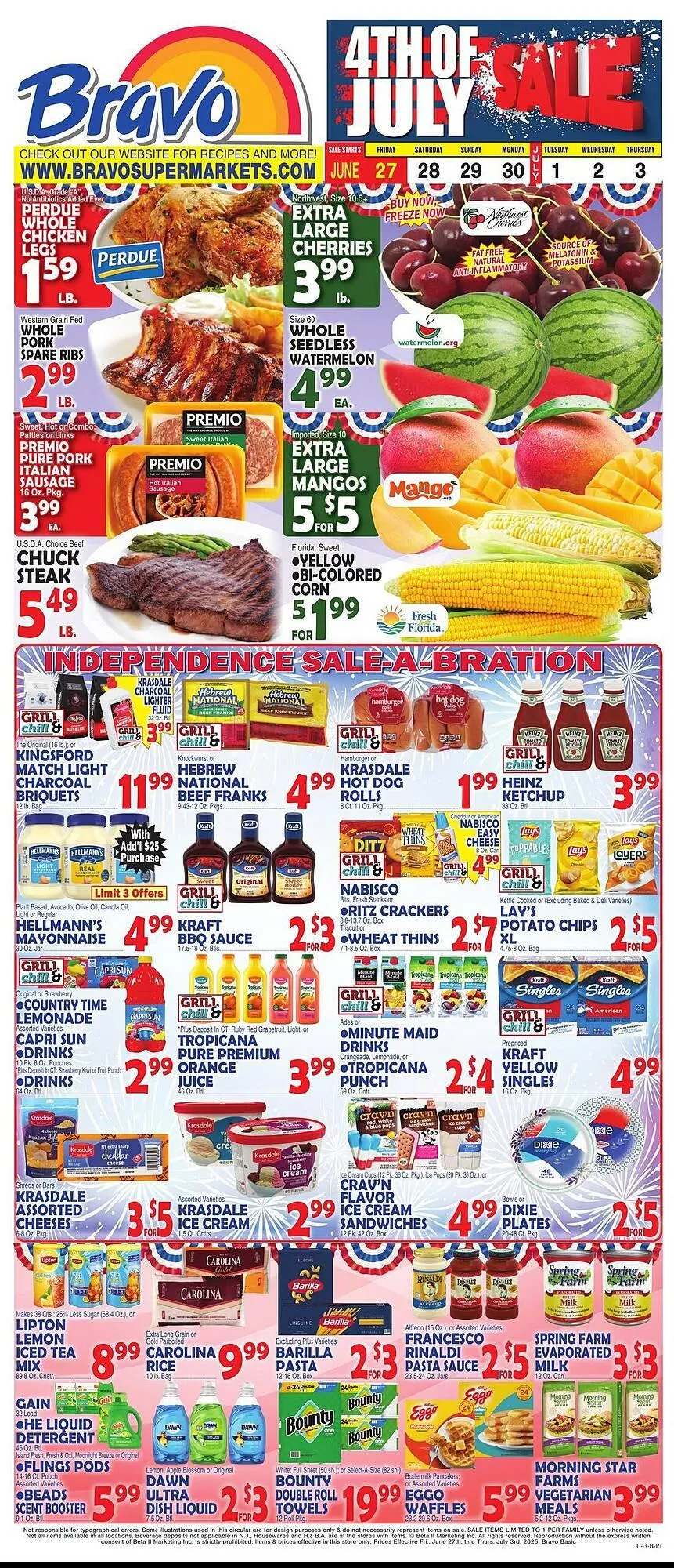 Weekly ad Bravo Supermarkets Weekly Ad from June 27 to July 3 2025 - Page 1