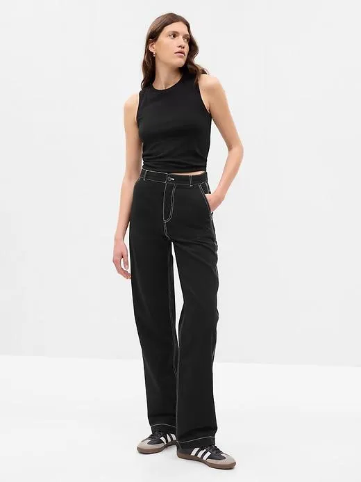 Mid Rise Loose Carpenter Pants