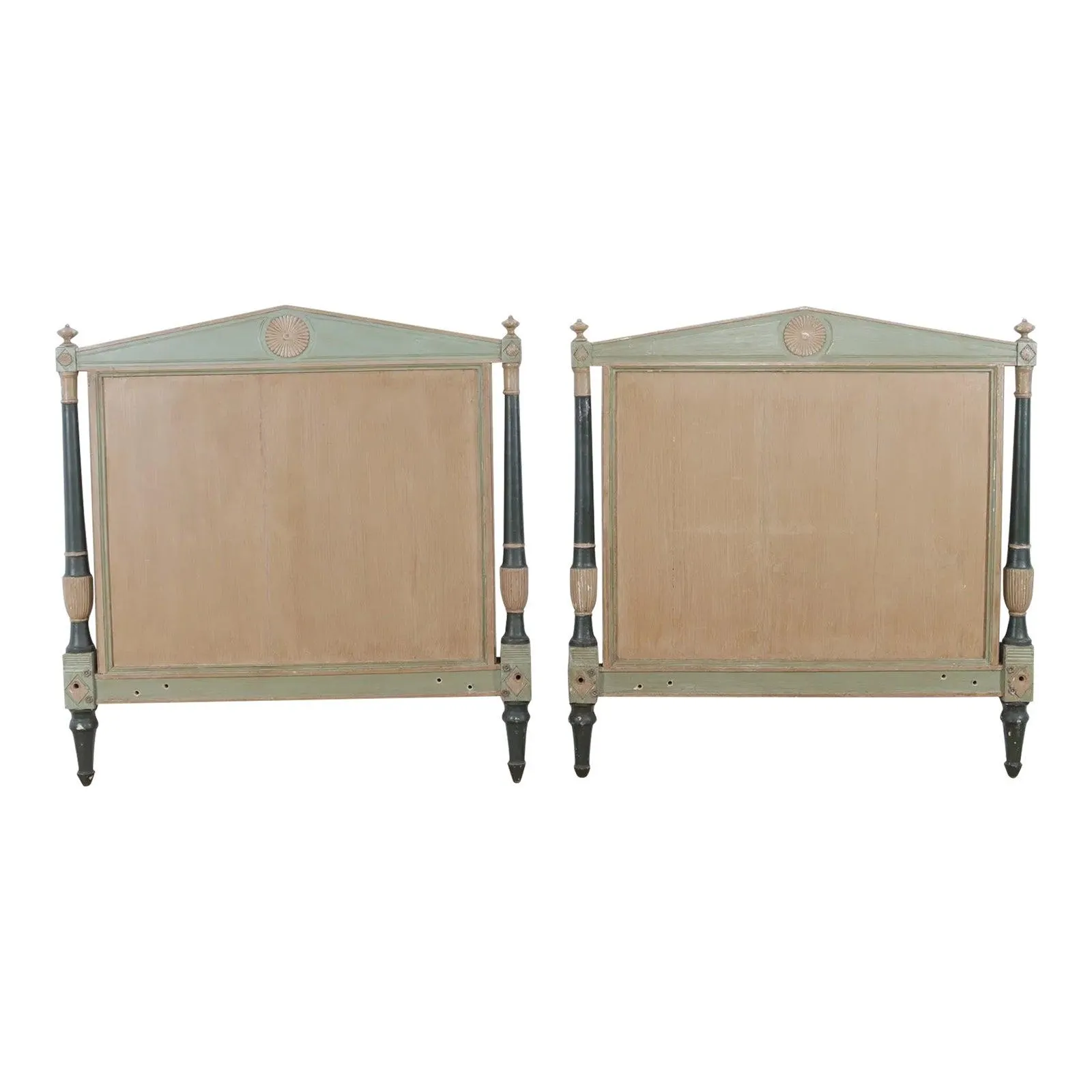 1940s Vintage French Painted Directoire Style Headboards - a Pair