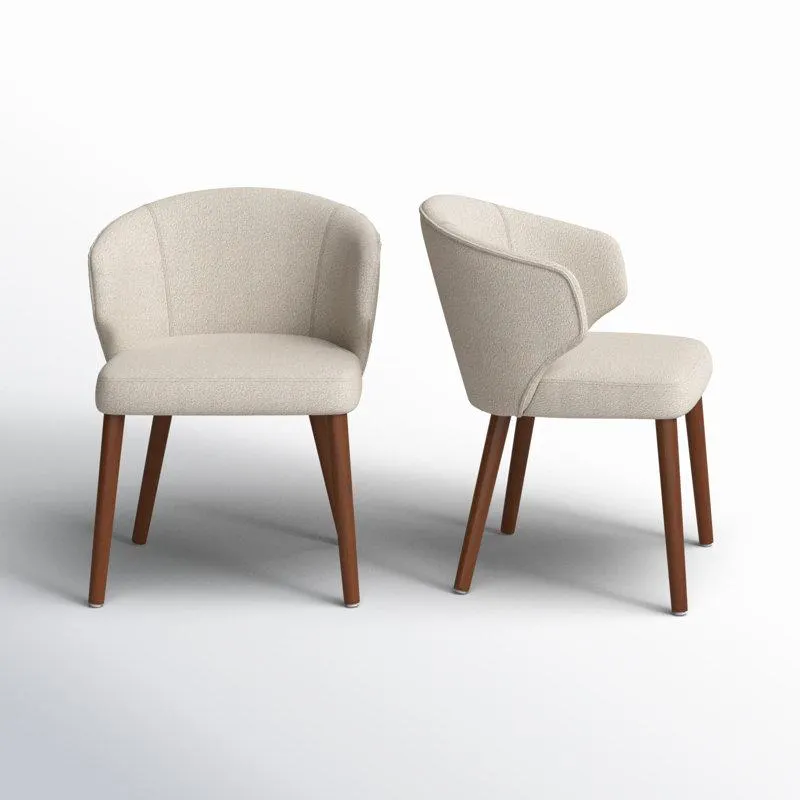 Brexten Wing Back Side Dining Chair with Solid Wood Legs