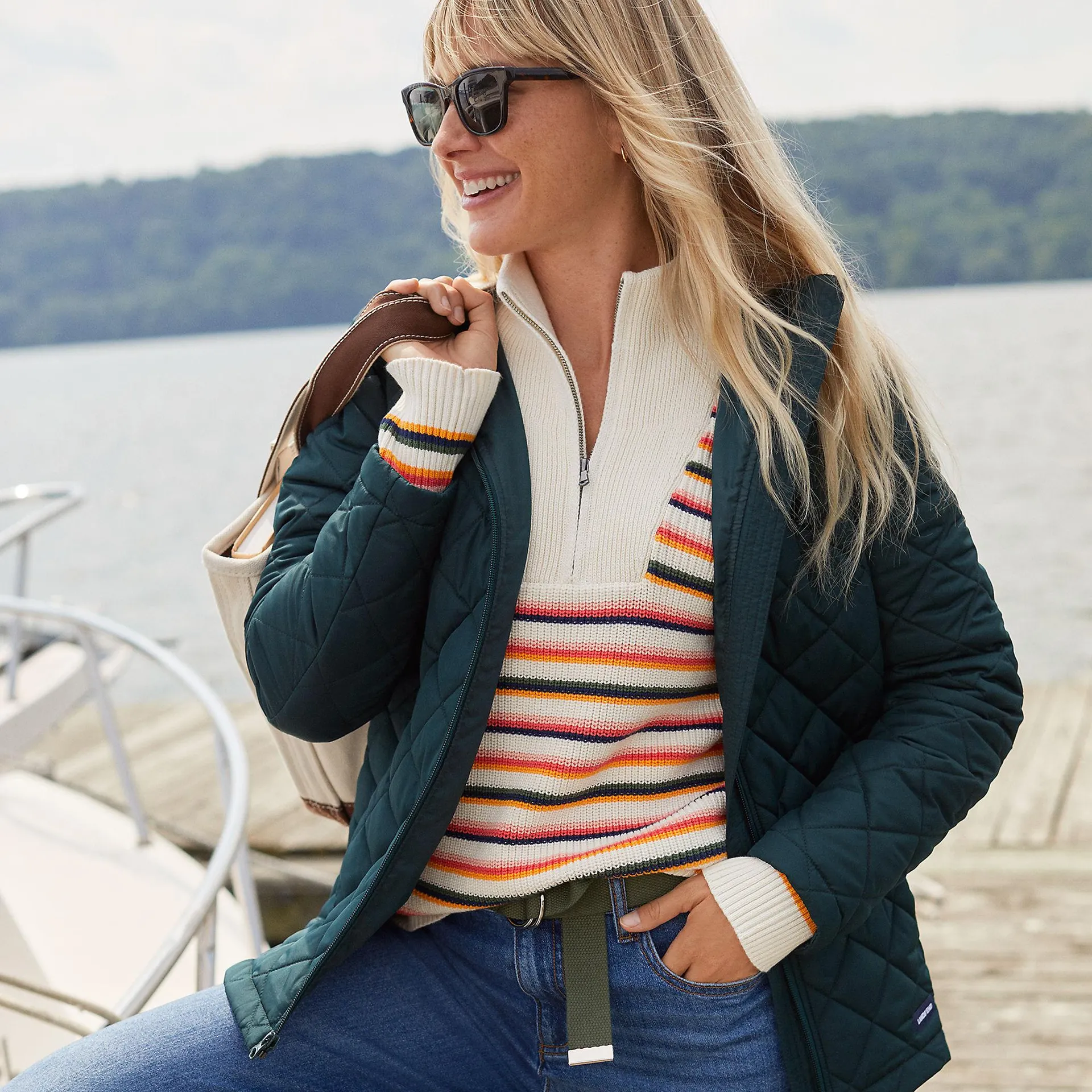 Women's Drifter Cotton Quarter Zip Pullover Sweater