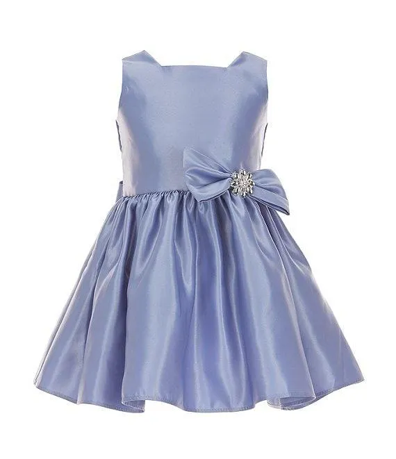 Little Girls 2-6 Sleeveless Square Neck Premium Satin Fit-and-Flare Dress