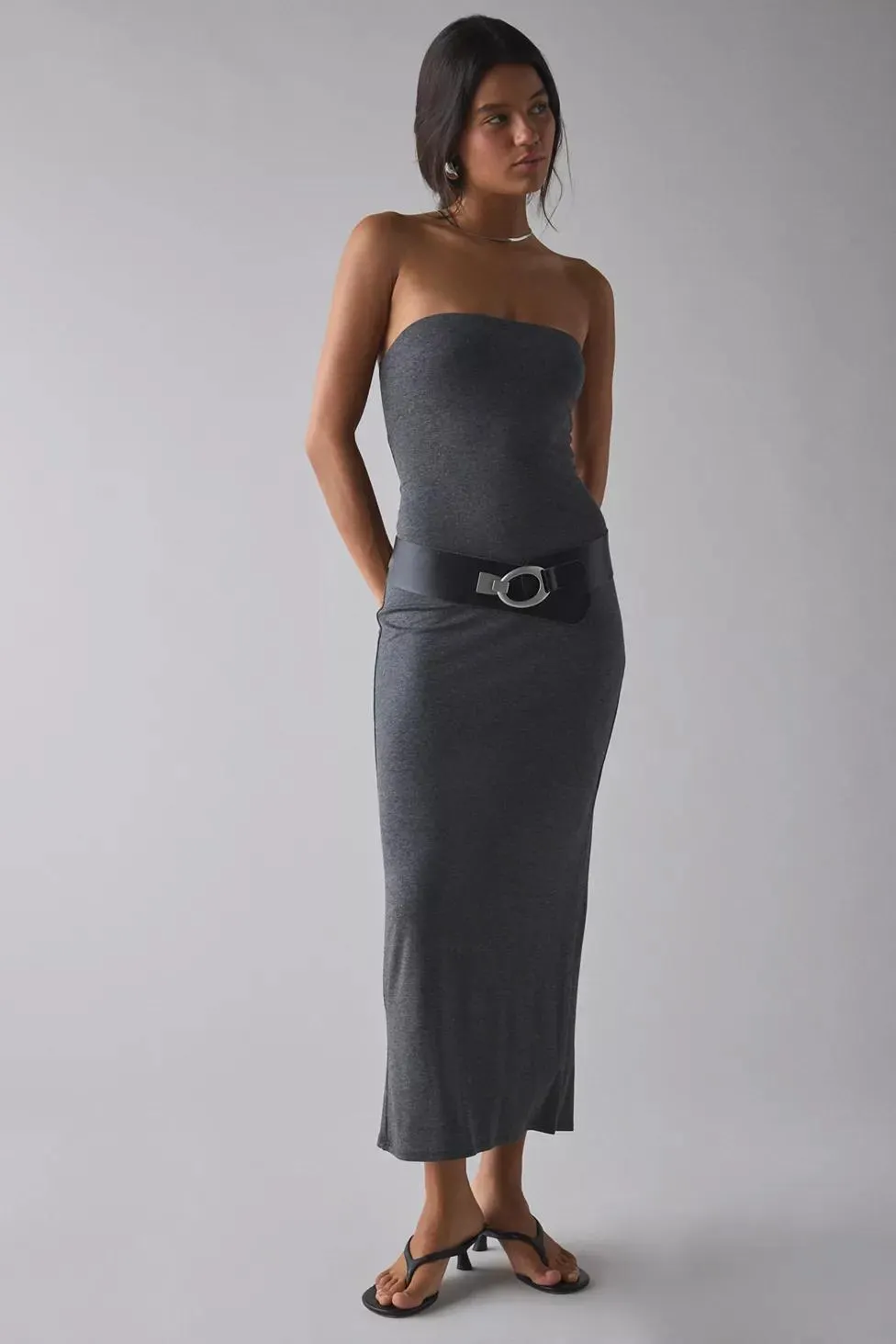 UO Nora Jersey Knit Tube Midi Dress