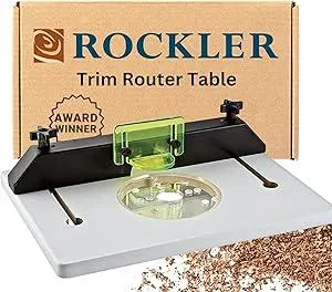 Rockler Trim Router Table – Adjustable Table Router - Best Router Table w/Pre-Drilled Holes on Back - Router Table w/High-Visibility Bit Guard, 1/4" Thick Acrylic Base – Router Tools for Woodworking