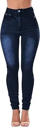 Women's High Waisted Jeans for Women Distressed Stretch Jeans for Women Ripped Butt Lift Jeans Denim Pants