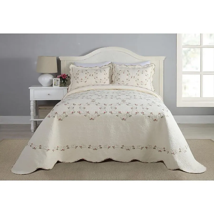 Modern Heirloom Felisa Bedspread Multi Floral Queen Bedspread Cotton with ( Cotton Fill )