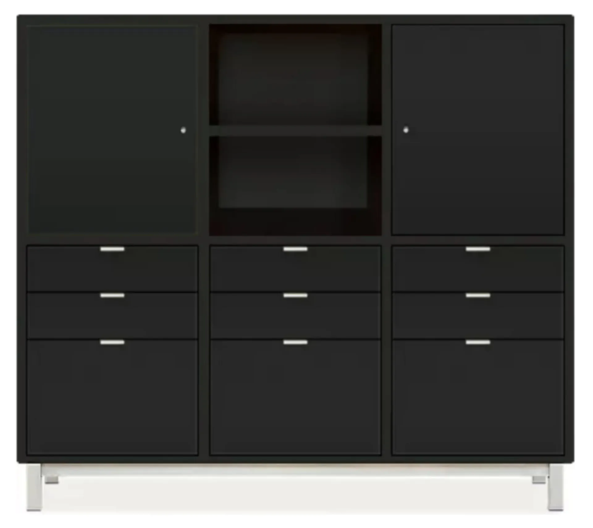 Copenhagen 58w 24d 52h Cabinet in Ebony with Stainless Steel