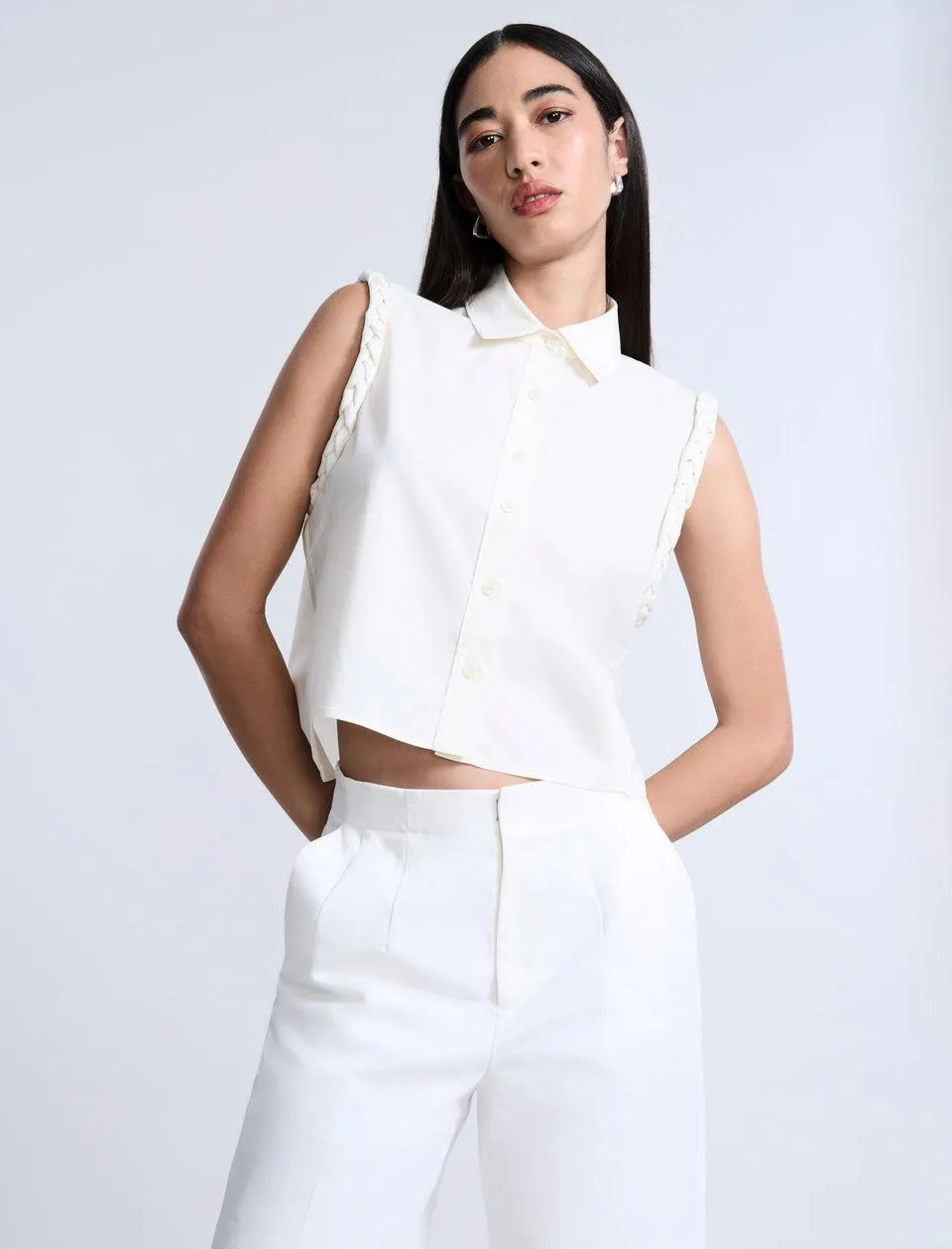 Braided Button Down Shirt