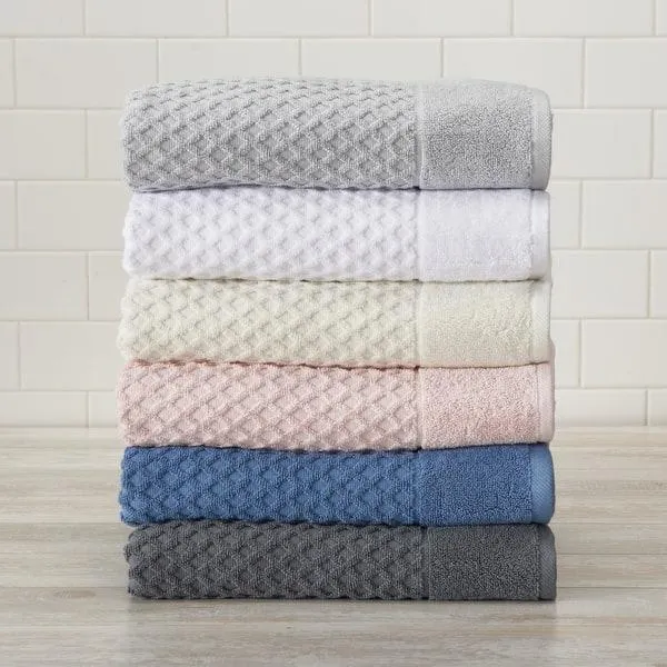 Linery & Co. Cotton Diamond Texture Bath Towels