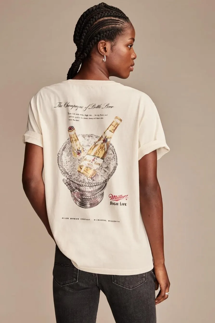 miller champagne of beer boyfriend tee
