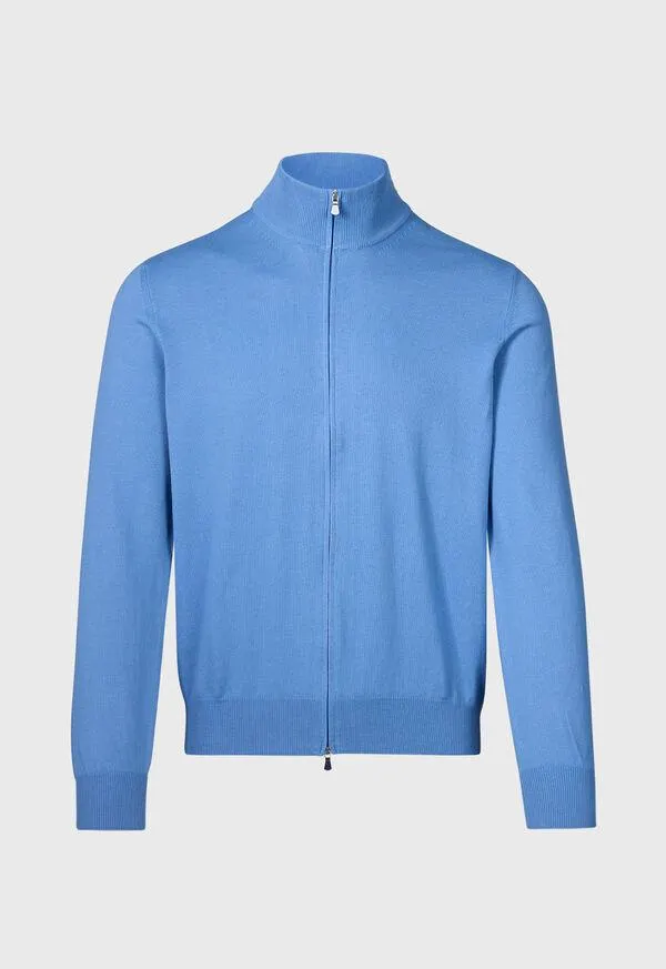 Cotton Double Zip Cardigan