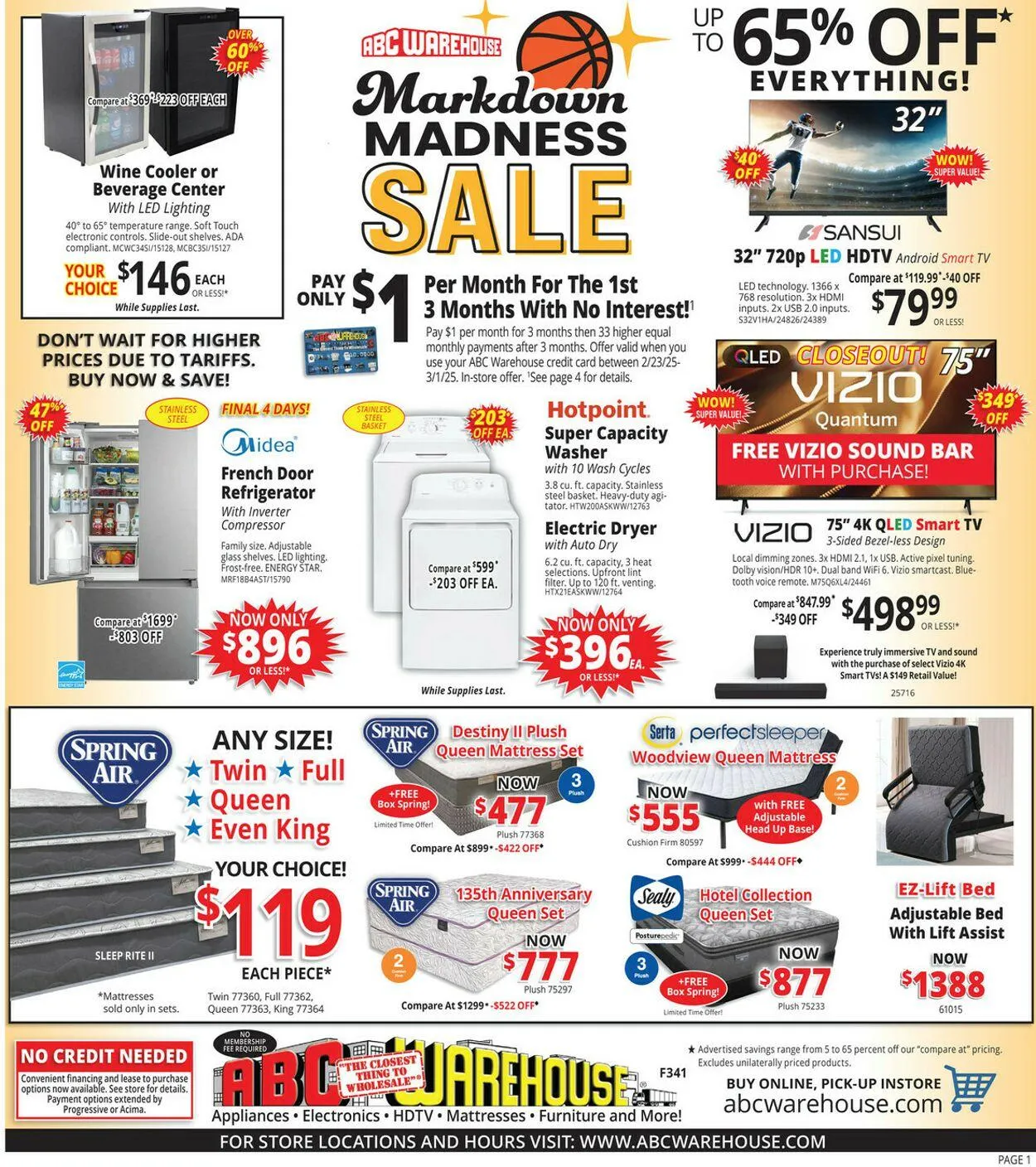 Weekly ad ABC Warehouse Current weekly ad from February 23 to March 1 2025 - Page 1