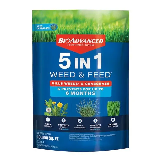 BioAdvanced 5-In-1 24-lb 10000-sq ft 22-0 Weed Feed Fertilizer
