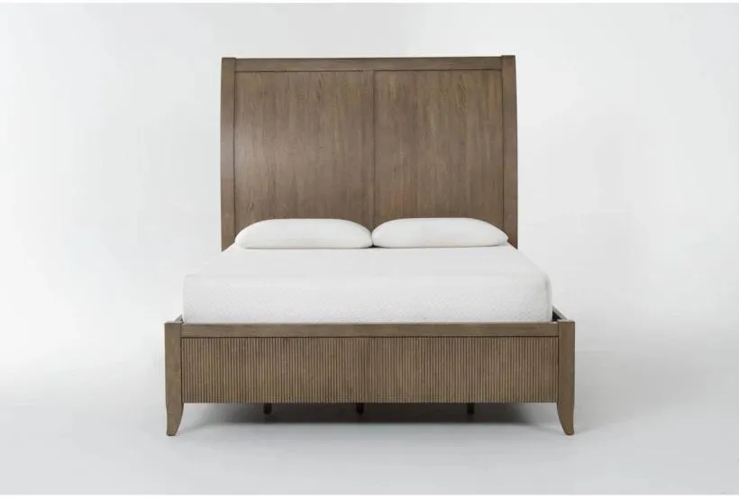 Thea Queen Wood Sleigh Bed With Storage