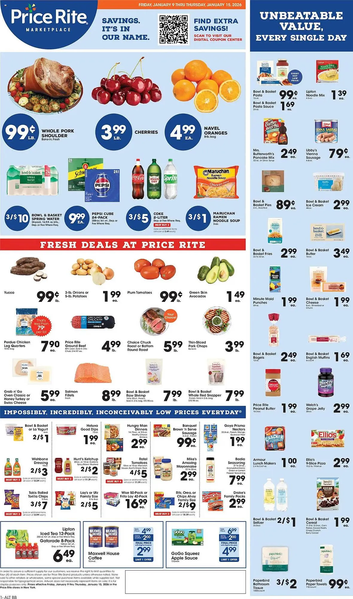 Weekly ad Price Rite circular from January 9 to January 15 2026 - Page 1