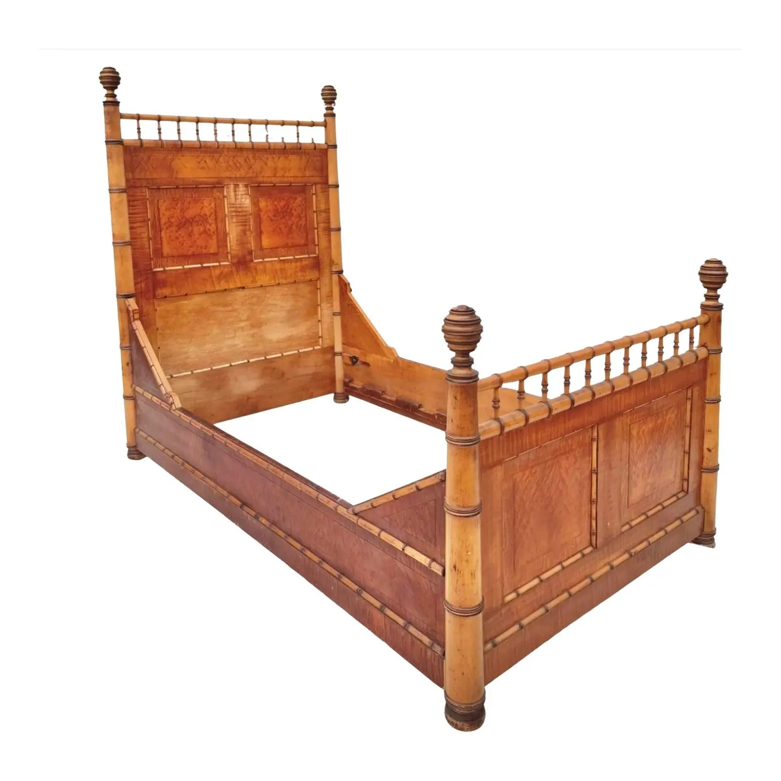 19th Century Faux Bamboo Bed