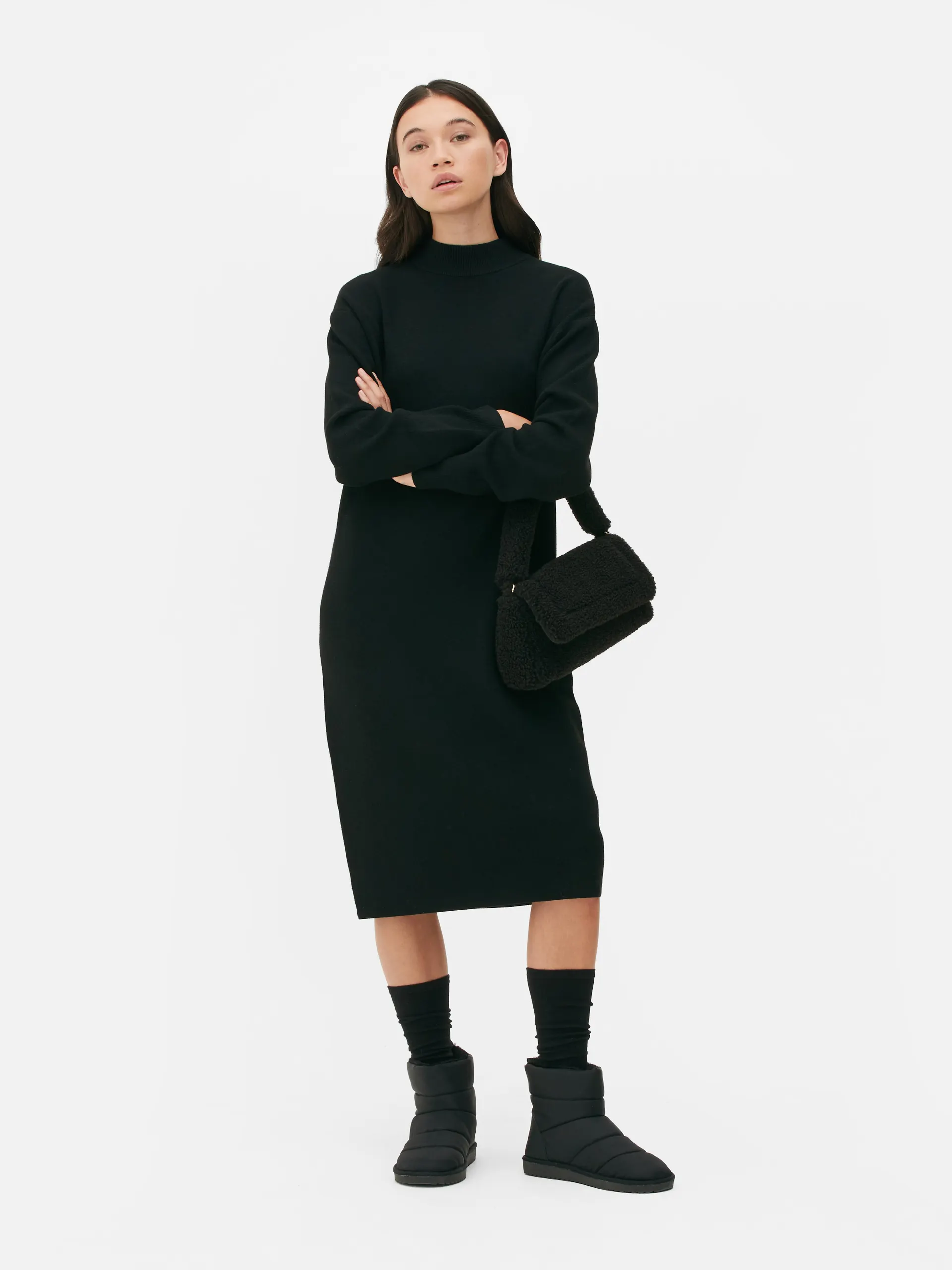 Turtleneck Midi Dress