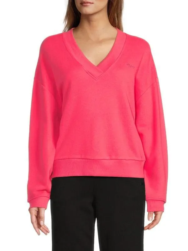 ​Embroidered Cotton V-Neck Sweatshirt