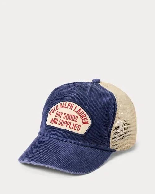 Logo-Patch Corduroy Trucker Cap