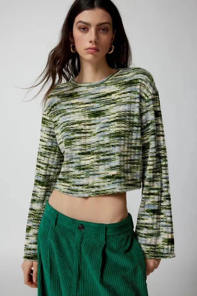 Urban Renewal Remnants Marled Chenille Drippy Sleeve Sweater