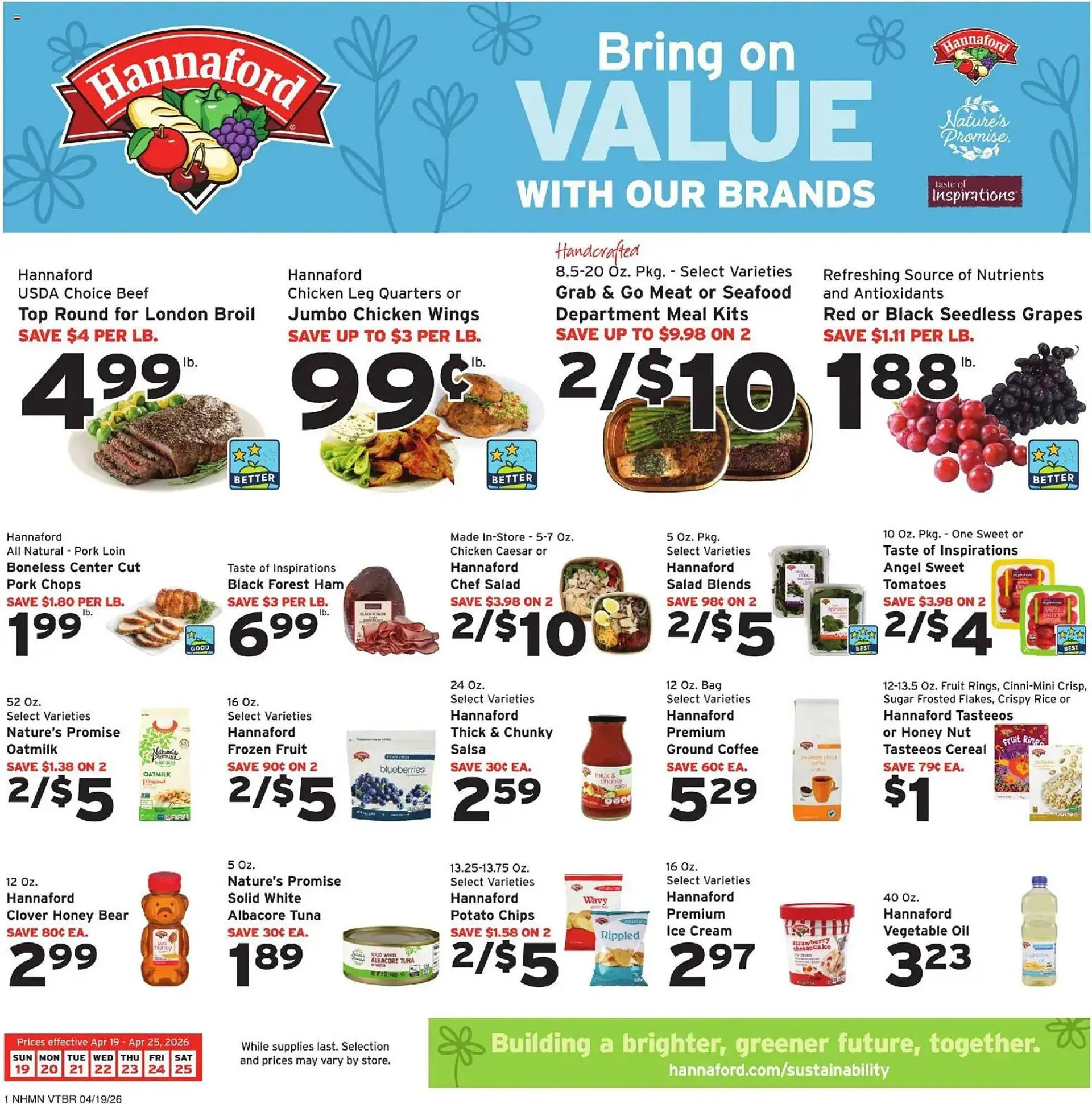Weekly ad Hannaford flyer from April 19 to April 25 2026 - Page 1