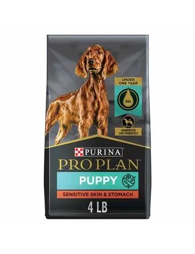 Purina Pro Plan Sensitive Skin and Stomach Puppy Food With Probiotics, Salmon & Rice Formula - 4 Pound Bag