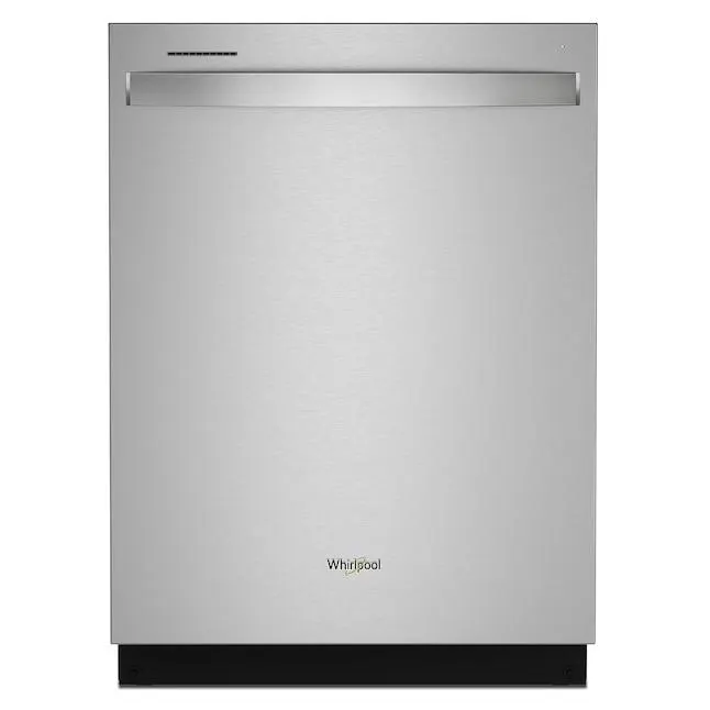 Whirlpool 24-in Top Control Built-In Dishwasher With Third Rack (Fingerprint Resistant Metallic Steel), 47-dBA Very Quiet Sound Level