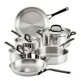 KitchenAid 5 Ply Clad Stainless Steel 9-Piece Cookware Set, Polished Stainless Steel